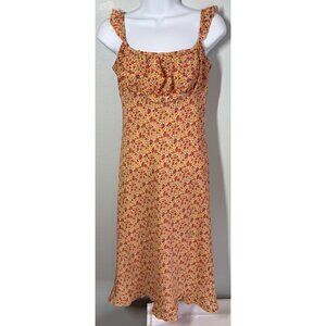 VTG Womens Ditsy Floral Midi Dress Size 5 Sleeveless Milkmaid Cottagecore Boho